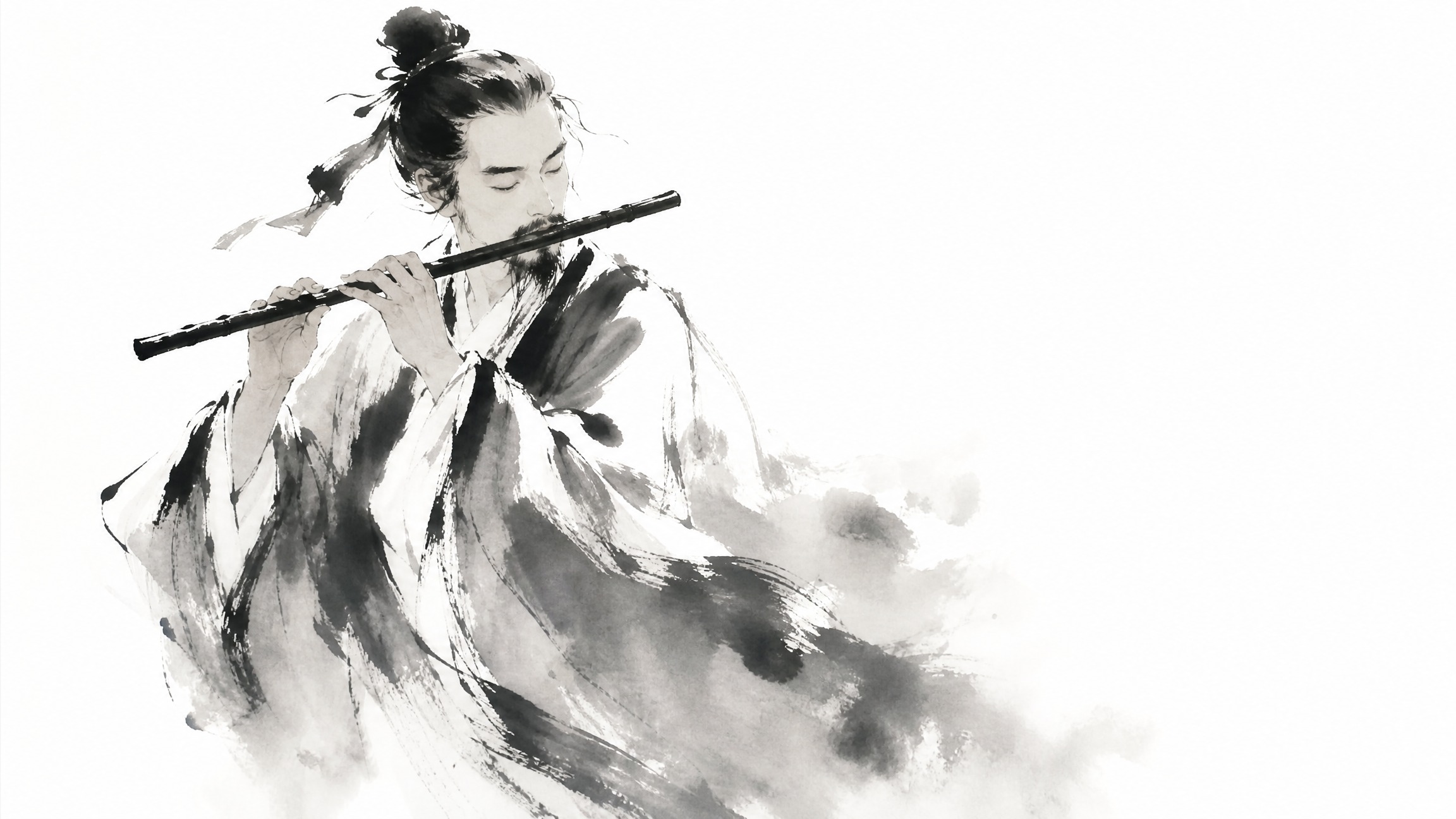 Segundo ejemplo de ilustración en tinta china generada con el prompt de Aleena Amir