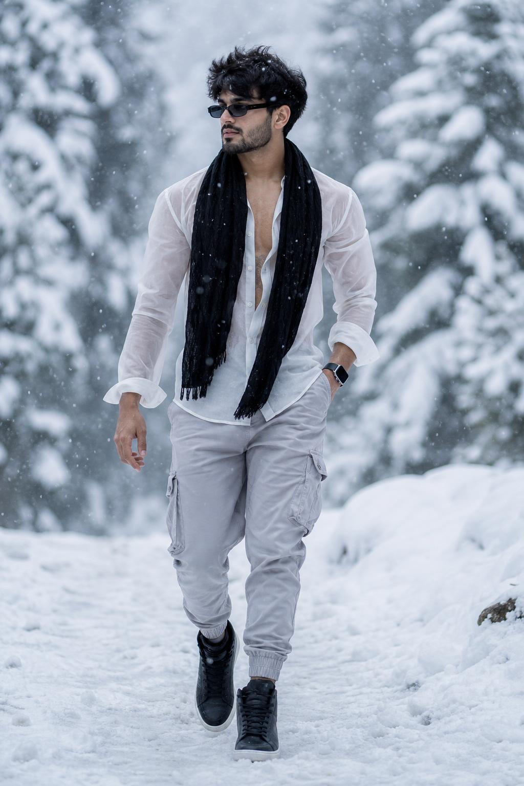 Retrato fashion en bosque nevado de @alizagori1