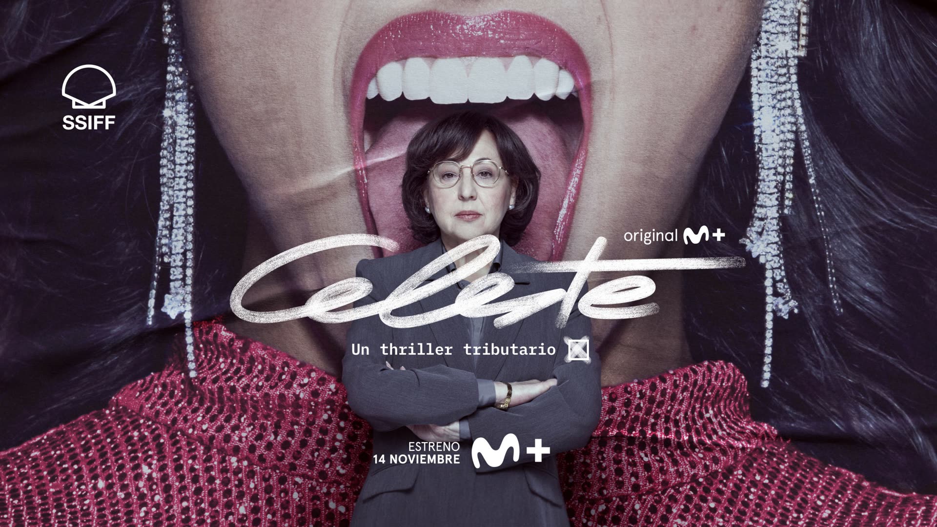 Póster oficial de Celeste temporada 1: Carmen Machi como la inspectora Sara Santano y Andrea Bayardo como la cantante Celeste