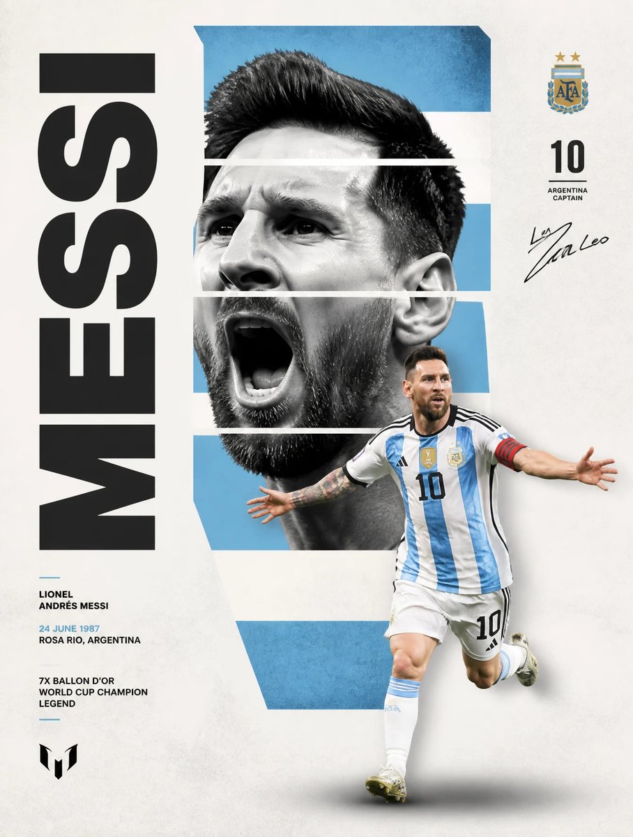 Póster deportivo de Lionel Messi generado con el prompt de Chesny en ChatGPT