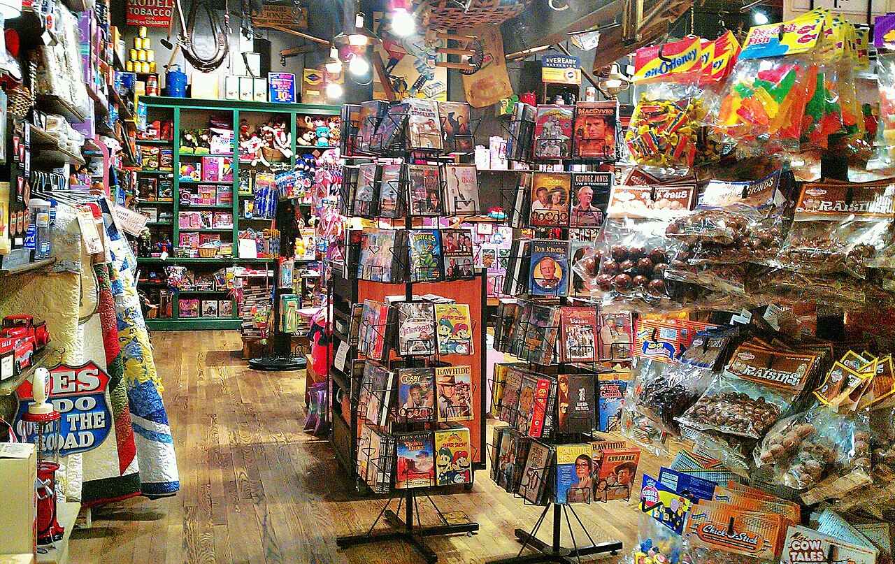 Interior of a Cracker Barrel store-restaurant with the traditional country decoration that customers wanted to preserve