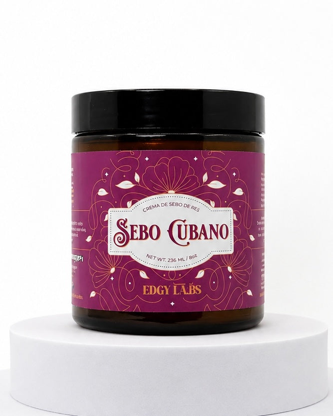 Sebo Cubano de Edgy Labs con miel de manuka y caléndula, pomada reparadora de 8 oz en tarro ámbar
