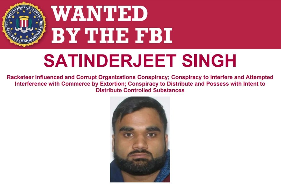 Cartel de buscados del FBI — Satinderjeet Singh