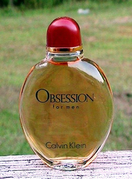 Bottle of Obsession for Men by Calvin Klein, the cologne that WCS biologists spray on rags and stakes to attract jaguars and other cats to camera traps