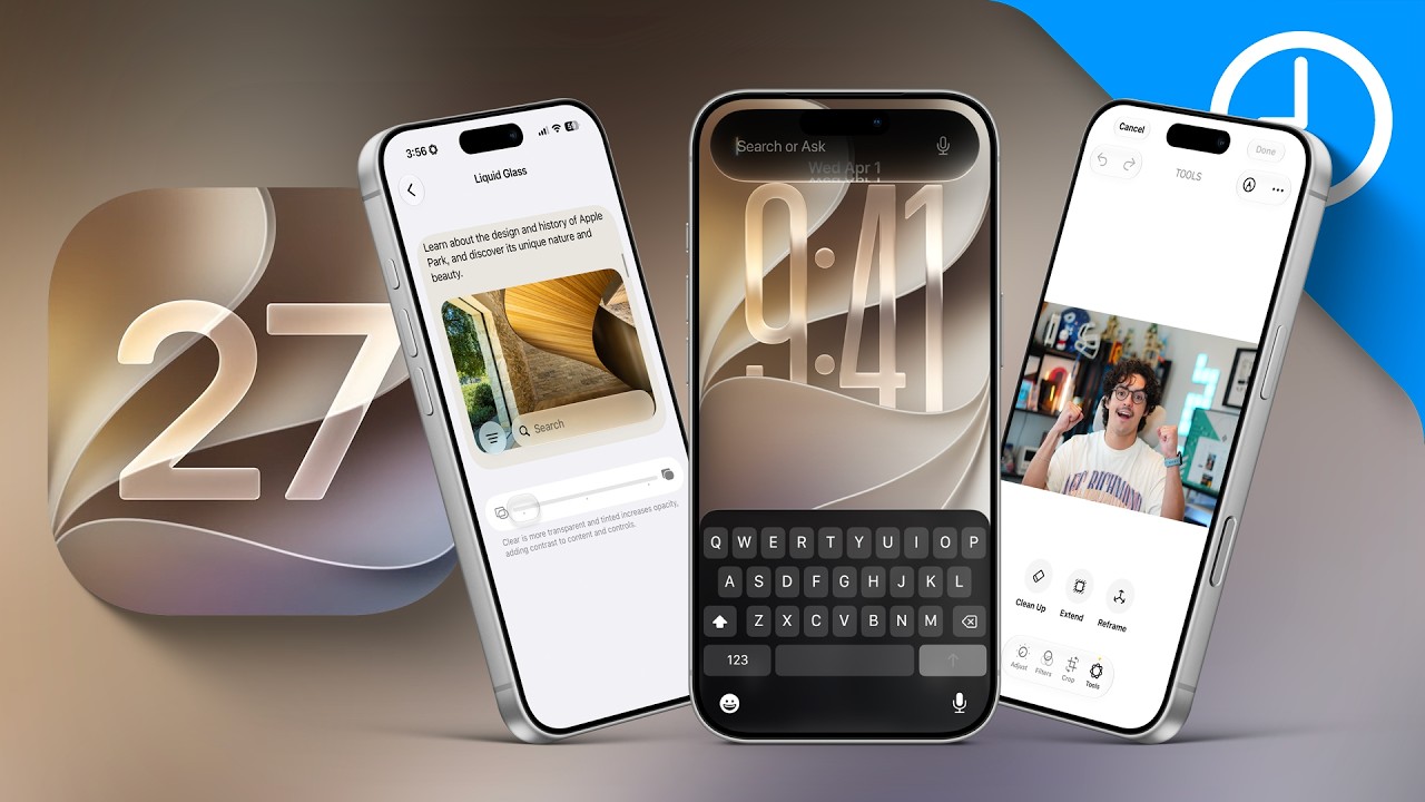 Miniatura del vídeo hands-on de 9to5Mac probando iOS 27 beta 1 en iPhone 17 Pro