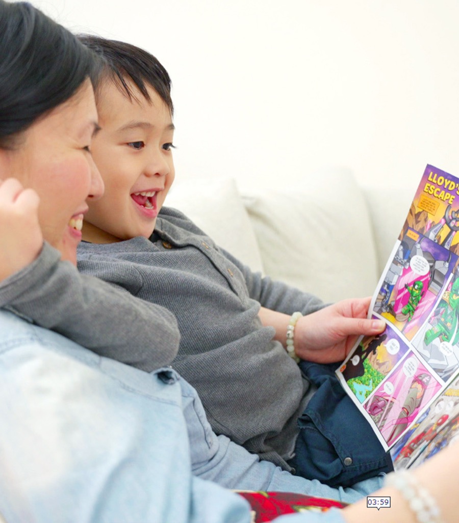 Child reading LEGO Magazine: free printed magazine with screen-free activities