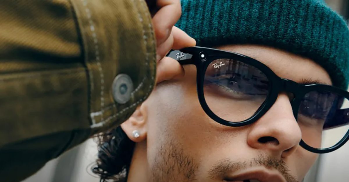 LED de captura en las gafas Ray-Ban Meta: luz blanca en el frontal que indica cuando la cámara está activa