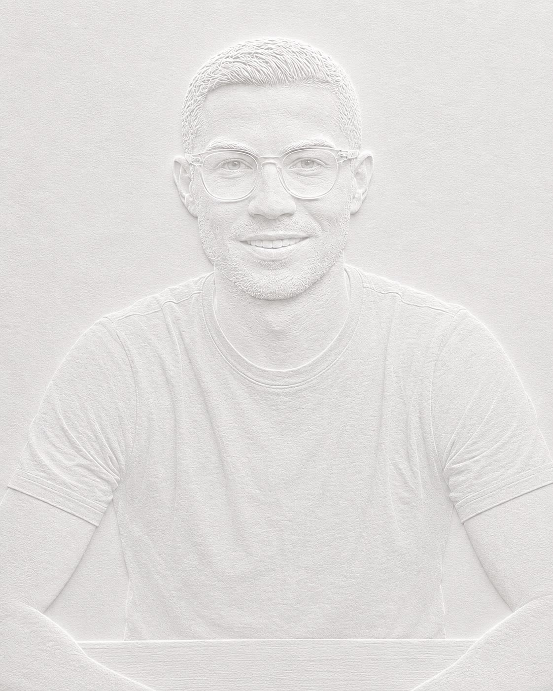 Arte blind embossed blanco sobre blanco de @Naiknelofar788