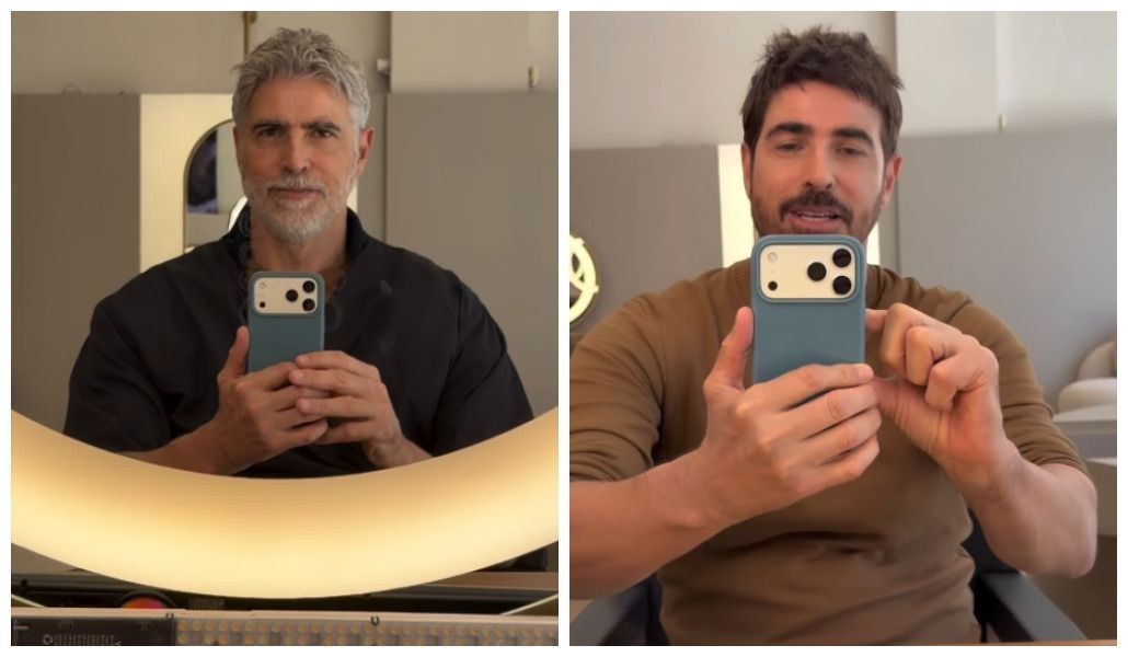 Reynaldo Gianecchini before and after changing the visual: from gray hair to brown for a new film, July 2026