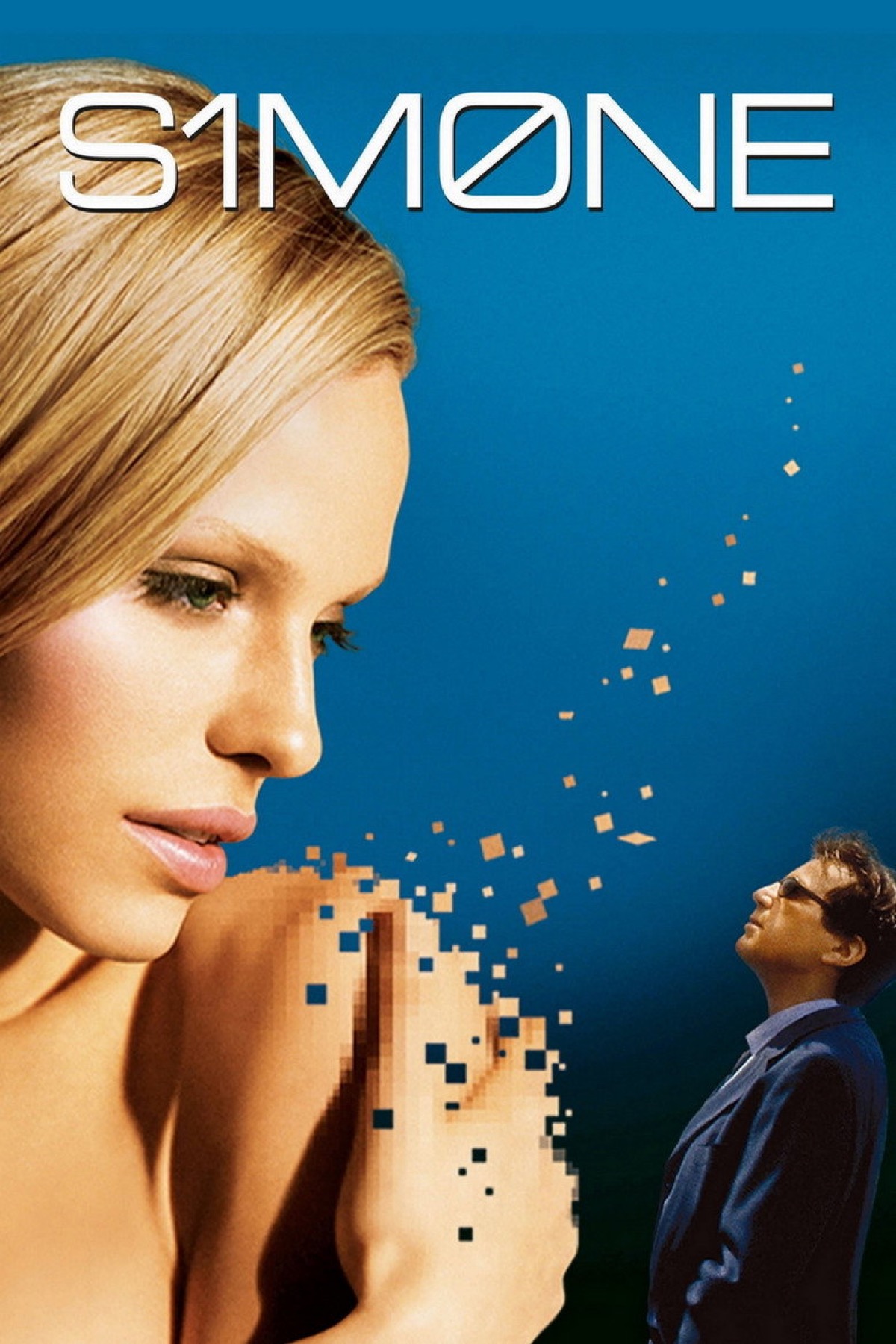 S1m0ne (Simone) poster: Al Pacino and virtual actress Simone, digitally created by a struggling director