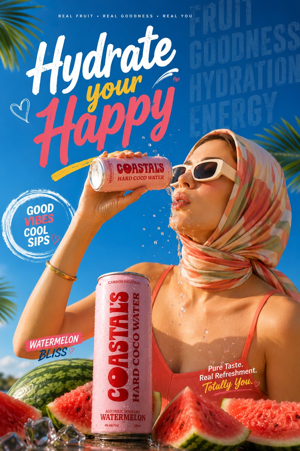 Póster comercial bebida verano de @sha_zdiii