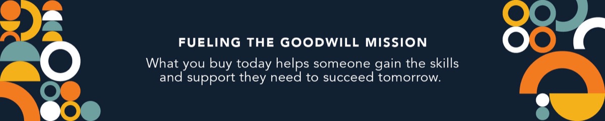 Official ShopGoodwill banner: “Fueling the Goodwill mission” — every purchase supports employment programs