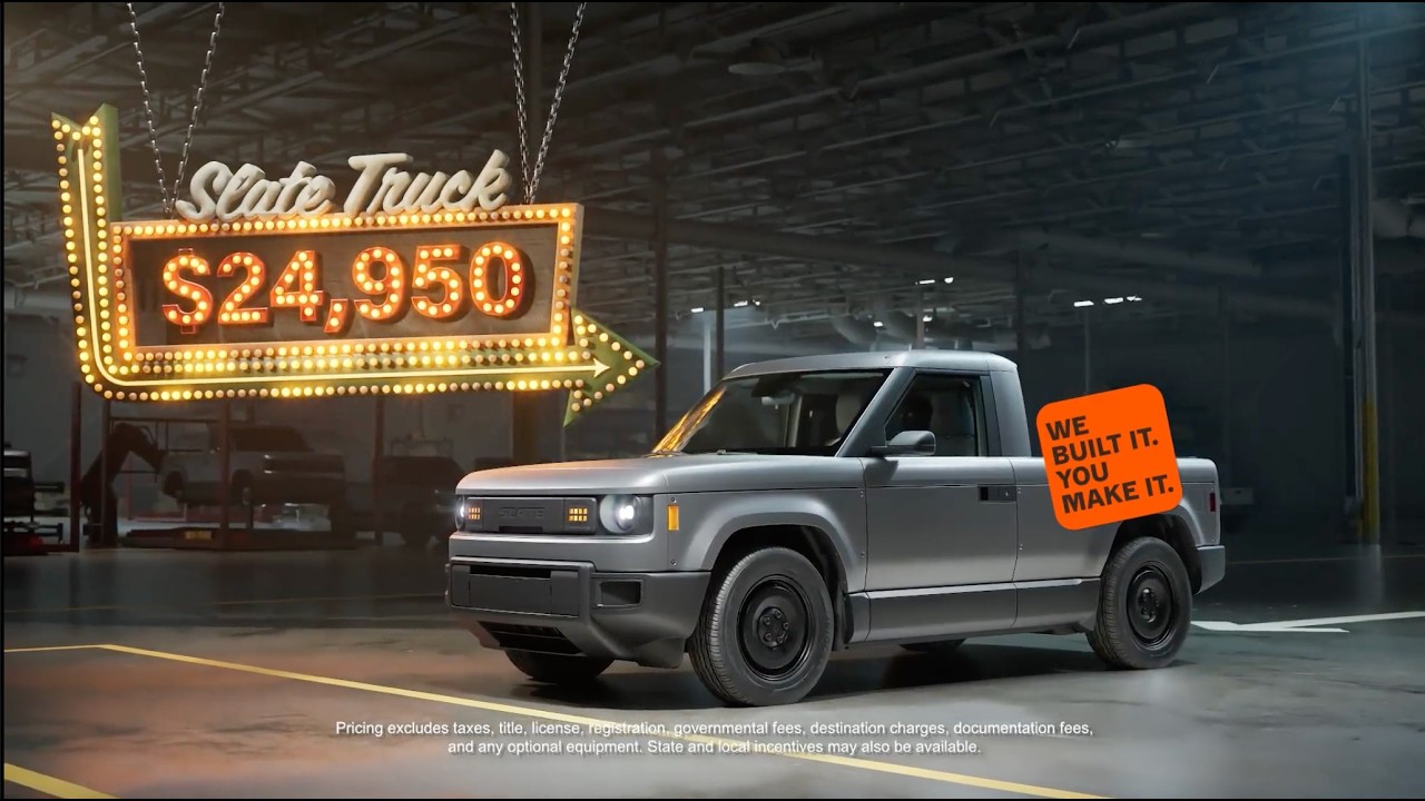 Slate Truck eléctrica en estudio: pickup personalizable desde 24.950 $, la camioneta más económica de Estados Unidos según la marca