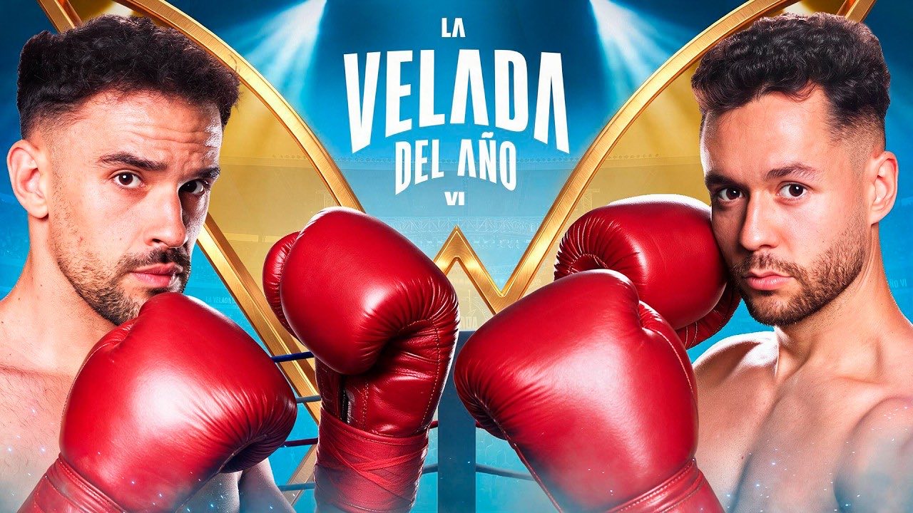 La Velada del Año VI — cartel oficial del combate estelar entre IlloJuan y TheGrefg, el main event de la sexta edición de Ibai Llanos en el Estadio La Cartuja de Sevilla